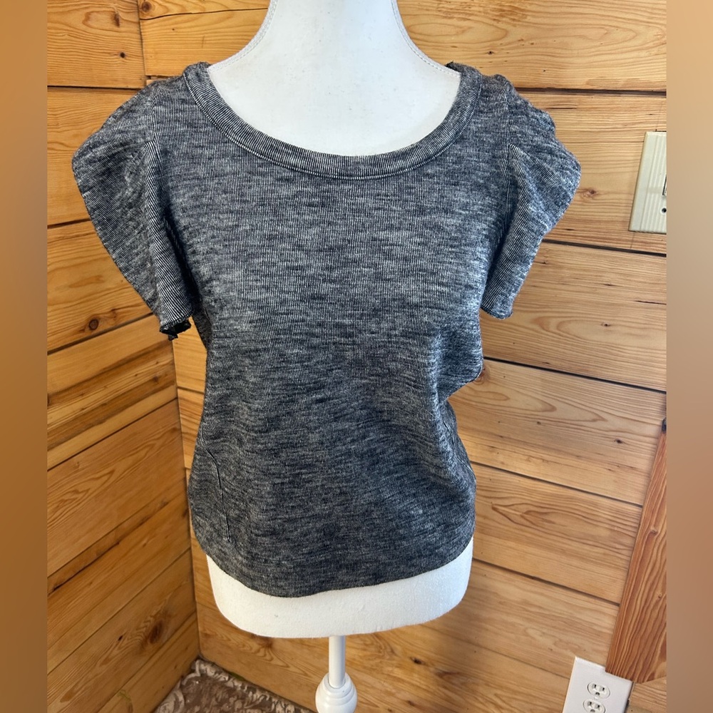 Wilfred Wool Grey Short Sleeve Top Women’s Small Canada Twee Prep Dark Acadamia‎